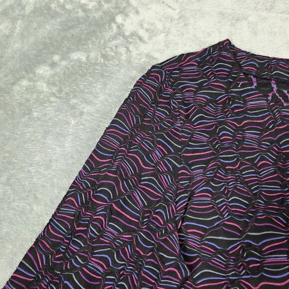 Habitat Top Large Black Purple Textured Asymmetric Lagenlook Stretch Artsy Tunic - Picture 2 of 7